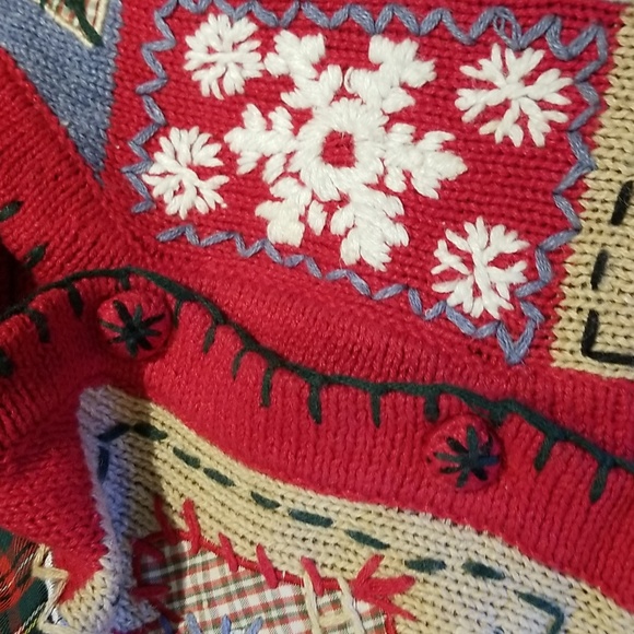 Christmas vest button down front EUC sz XL - Picture 6 of 6